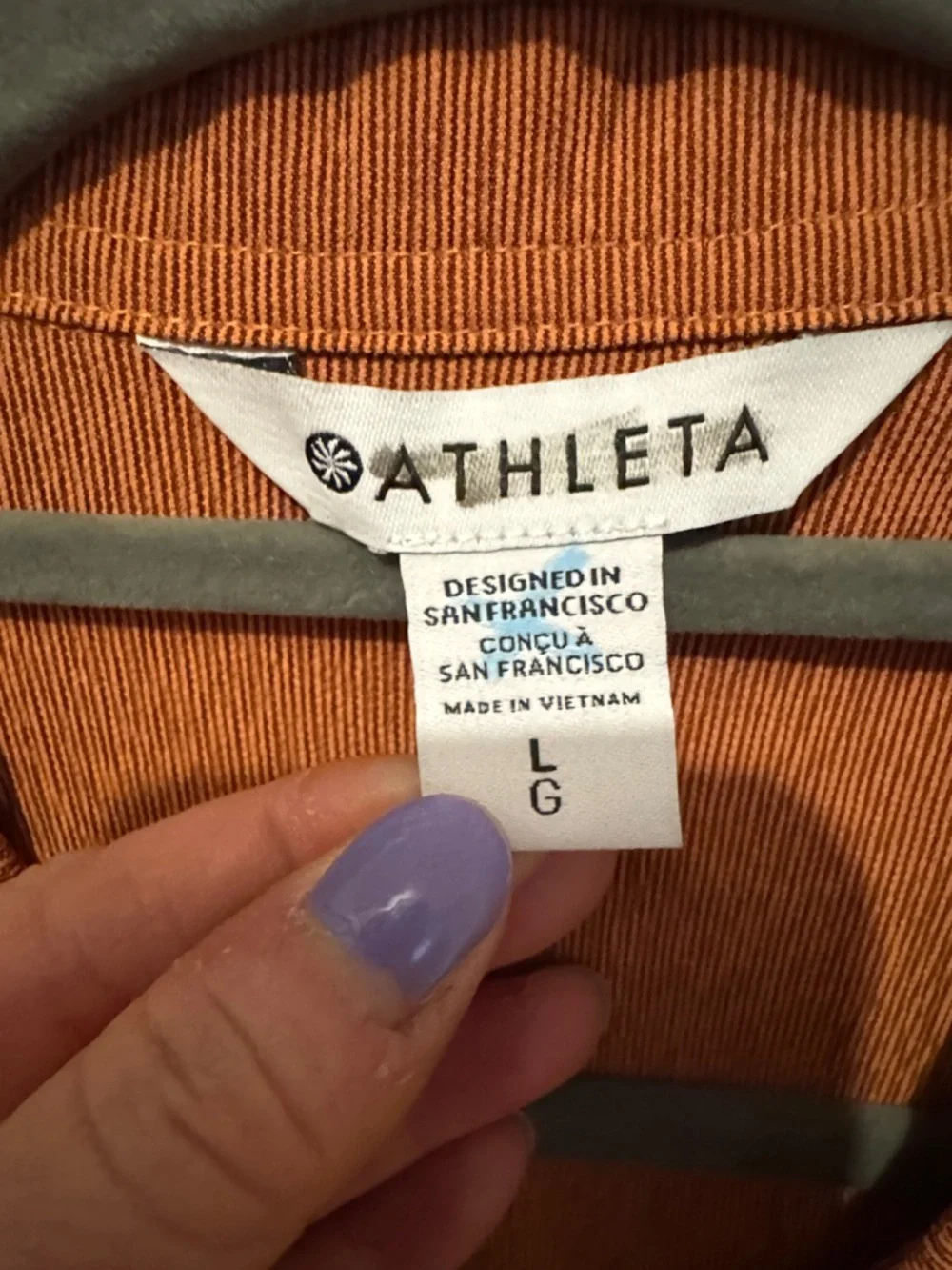 NWT Athleta Echo TopRust-Orange Short Sleeve Button-Front Camp Shirt - Picture 4 of 6